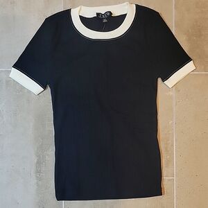 J Crew black/ivory tipping tee XXS